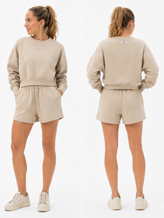 Mila Beige Coordinates Set - Front and Back